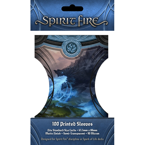 ONB035003 Spirit Fire Board Game: Semi-Transparent Printed Sleeves - Behemoth (Blue) published by Orange Nebula