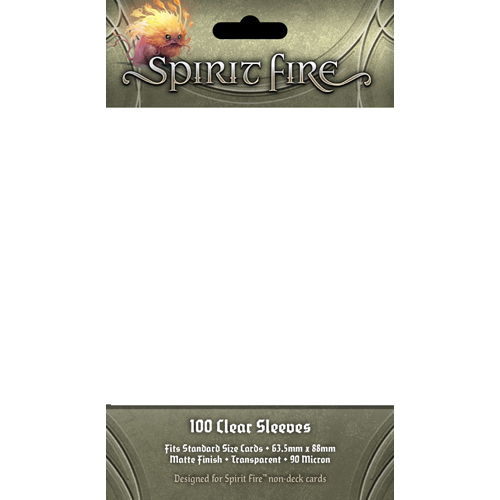 ONB0350 Spirit Fire Board Game: Clear Card Sleeves (100pk) published by Orange Nebula