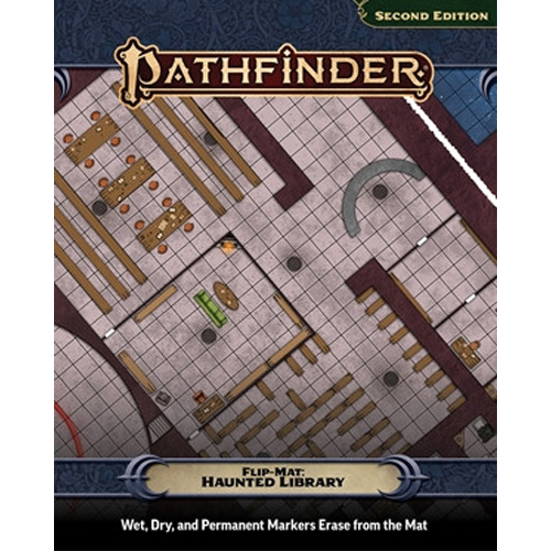 PAI11043FM Pathfinder Flip-Mat: Haunted Library published by Paizo Publishing