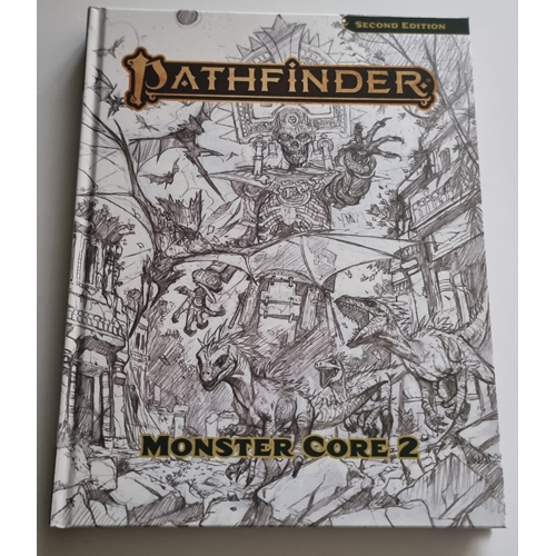 1!PAI12009SK Pathfinder RPG 2nd Edition: Monster Core 2 Sketch Cover published by Paizo Publishing
