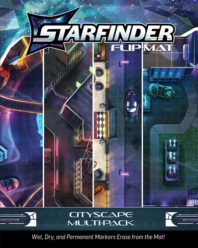 PAI21006FM Starfinder RPG: Flip-Mat Cityscape Multi-Pack published by Paizo Publishing