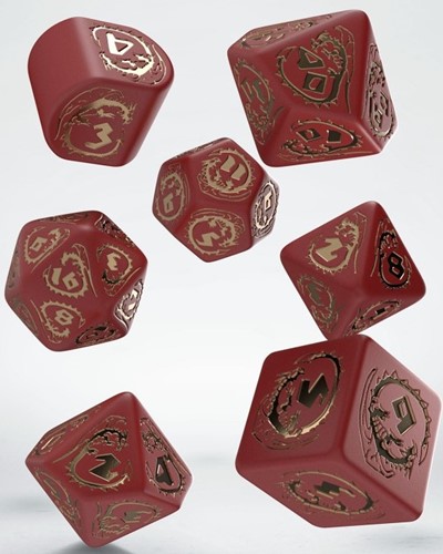 Q-Workshop Dragons Modern Dice Set Red And Gold
