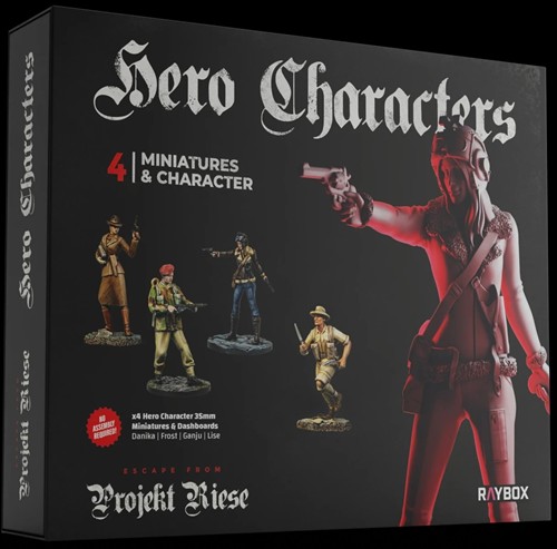 RBXEFPR254M Escape From Projekt Riese Board Game: Hero Characters Miniatures Set published by Raybox Games