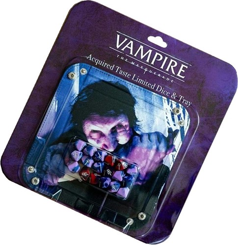 RGS02779 Vampire The Masquerade RPG: 5th Edition Acquired Taste Ltd Dice And Tray Accessory Pack published by Renegade Game Studios