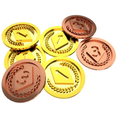 RSDGI003 Gems Of Iridescia Board Game: Metal Coins published by Rock Stone & Dice