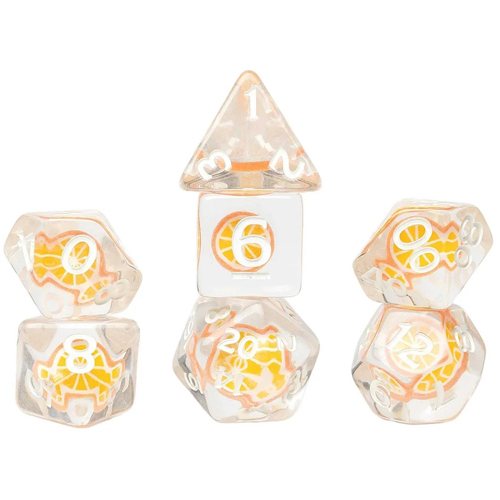 2!SDZ002501 Orange: Fruit Slice Polyhedral Dice Set published by Sirius Dice