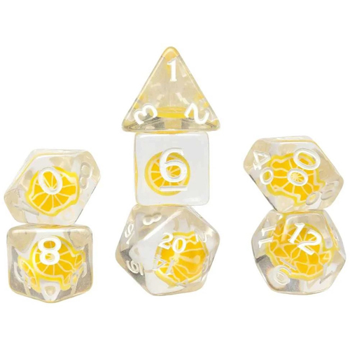 2!SDZ002503 Lemon Fruit Slice Polyhedral Dice Set published by Sirius Dice