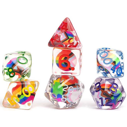 SDZ200001 Progress Pride Polyhedral Dice Set published by Sirius Dice