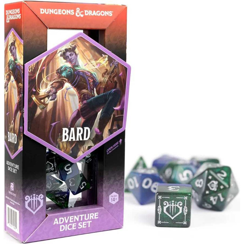 3!SDZ200209 Dungeons And Dragons Adventure Dice Set - Bard: Blue published by Sirius Dice