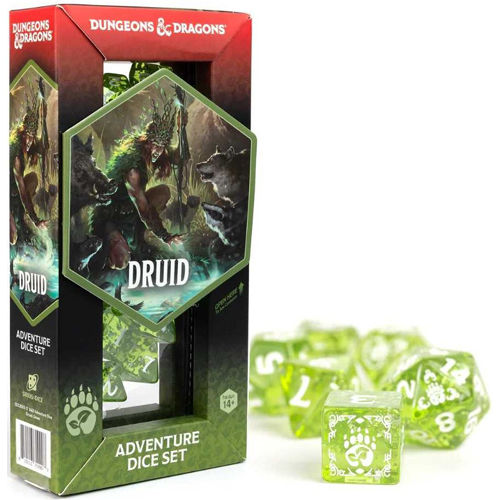 3!SDZ200211 Dungeons And Dragons Adventure Dice Set - Druid: Green published by Sirius Dice