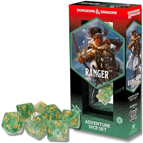 3!SDZ200223 Dungeons And Dragons Adventure Dice Set - Ranger (White, Green) published by Sirius Dice