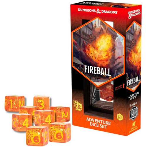 3!SDZ200225 Dungeons And Dragons Adventure Dice Set - Fireball published by Sirius Dice
