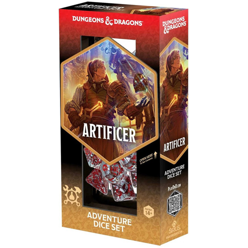 3!SDZ200227 Dungeons And Dragons Adventure Dice Set - Artificer: Clear published by Sirius Dice