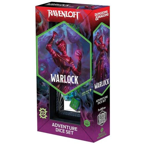 SDZ200236 Dungeons And Dragons Adventure Dice Set - Warlock: Purple, Green published by Sirius Dice
