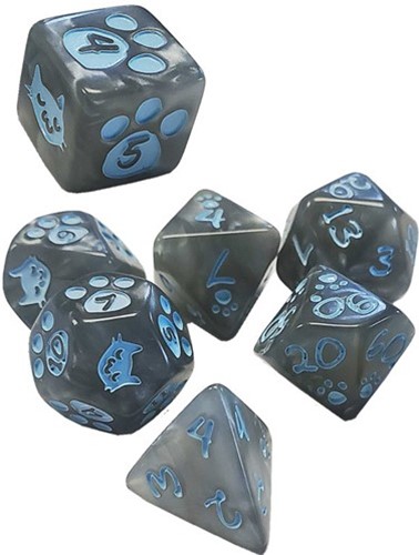 SJ5906C Kitten Polyhedral Dice Set: Gray published by Steve Jackson Games