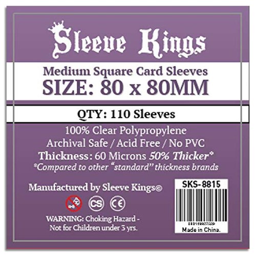 SKS8815 110 x Medium Square Card Sleeves (80mm x 80mm) published by Sleeve Kings