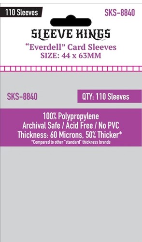 2!SKS8840 110 x Everdell Mini Compatible Sleeves (44mm x 63mm) published by Sleeve Kings