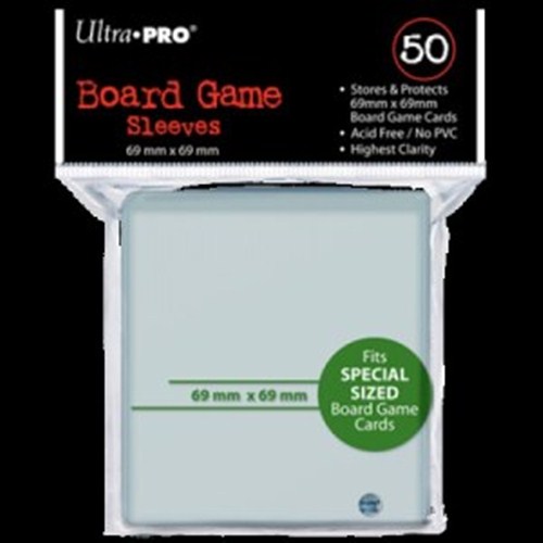 2!UP82659S 50 Board Game Sleeves Clear Pack 69mm x 69mm published by Ultra Pro