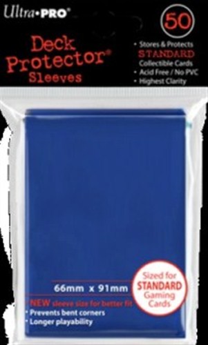 2!UP82670S 50 x Blue Standard Card Sleeves 66mm x 91mm (Ultra Pro) published by Ultra Pro