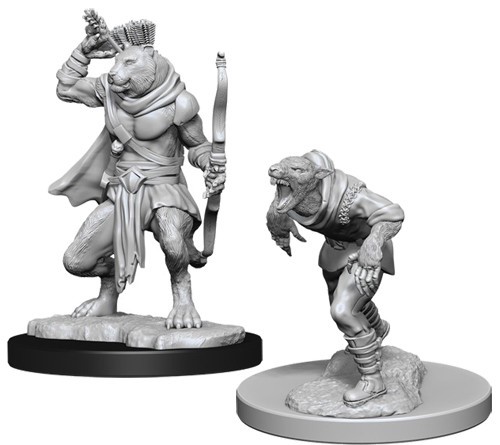 WZK90014S Dungeons And Dragons Nolzur's Marvelous Unpainted Minis: Wererat And Weretiger published by WizKids Games