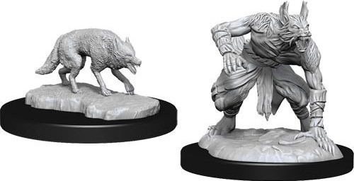 WZK90244S Dungeons And Dragons Nolzur's Marvelous Unpainted Minis: Jackalwere And Jackal published by WizKids Games