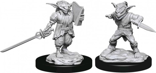 WZK90309S Dungeons And Dragons Nolzur's Marvelous Unpainted Minis: Male Goblin Rogue And Female Goblin Bard published by WizKids Games