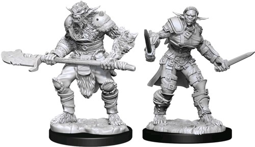 WZK90311S Dungeons And Dragons Nolzur's Marvelous Unpainted Minis: Bugbear Barbarian Male And Bugbear Rogue Female published by WizKids Games