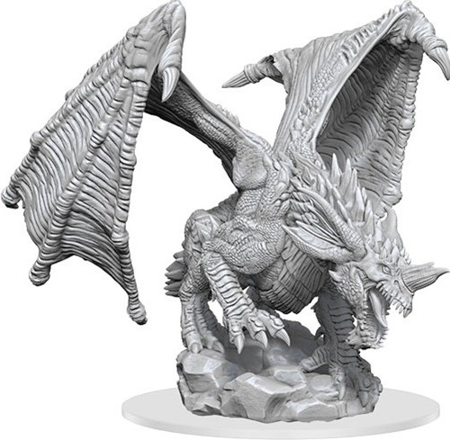 WZK90322S Dungeons And Dragons Nolzur's Marvelous Unpainted Minis: Young Blue Dragon 2 published by WizKids Games