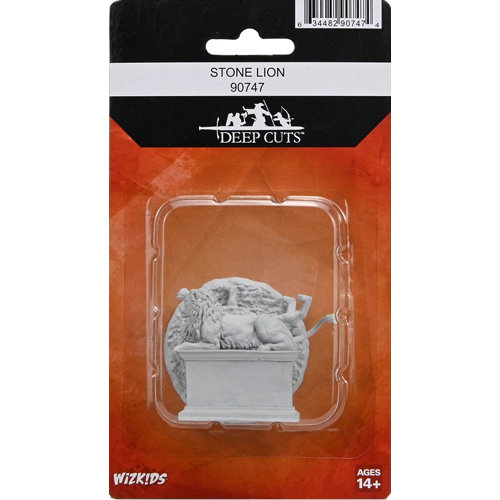 WZK90747 WizKids Deep Cuts Unpainted Miniatures: Stone Lion And Animated Stone Lion published by WizKids Games