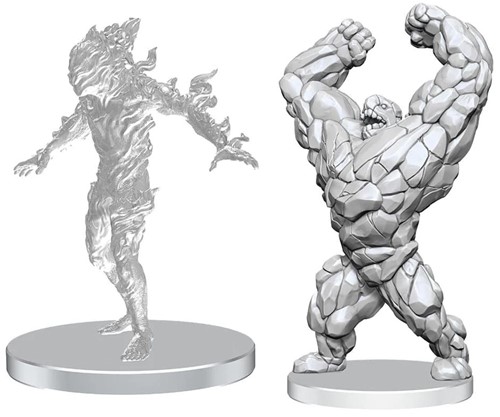 WZK90833 Pathfinder Deep Cuts Unpainted Miniatures: Living Landslide And Living Wildfire published by WizKids Games