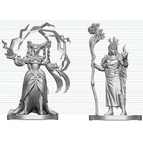 WZK90886 Dungeons And Dragons Nolzur's Marvelous Unpainted Minis: Human Druid And Elf Sorcerer published by WizKids Games