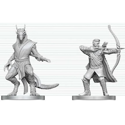 WZK90888 Dungeons And Dragons Nolzur's Marvelous Unpainted Minis: Elf Ranger And Dragonborn Monk published by WizKids Games