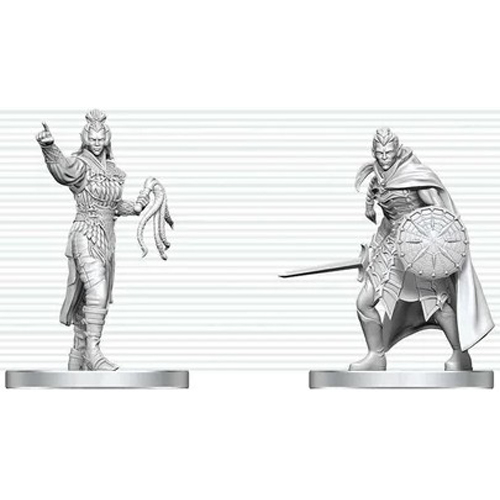 WZK90893 Dungeons And Dragons Nolzur's Marvelous Unpainted Minis: Drow Elite Warrior And Drow Priestess Of Lolth published by WizKids Games