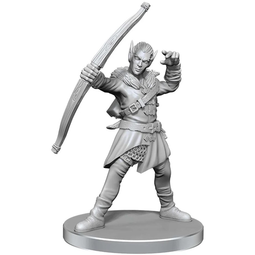 WZK97582 Pathfinder Deep Cuts Unpainted Miniatures: Elf Hunter And Catfolk Bandit published by WizKids Games