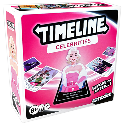 3!ZYGTIM0301EN Timeline Card Game (2026 Refresh): Celebrities published by Zygomatic